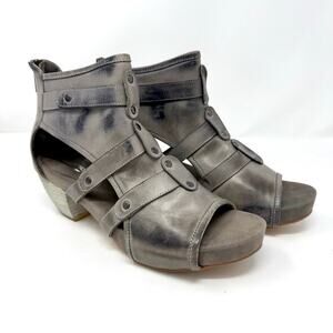 Antelope 750 Heeled Gladiator Sandal 39 / 8 Grey Leather Back Zipper NIB $180